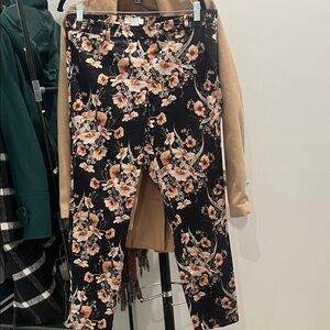 H&M Black Floral Trousers